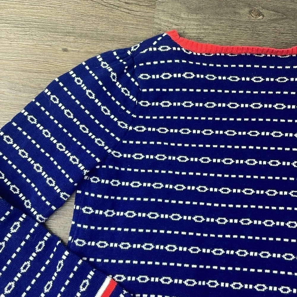 Gymboree Girls Navy Blue, Red, White Long Sleeve Sweater, size Large 10-12